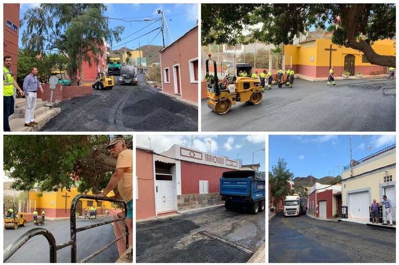 Obras de asfaltado en Hornos del Rey (Foto TA)